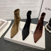 Thin Heel Stretch Sock Boots Elegant Ladies Fashion-BS01061-Veeddydropshipping
